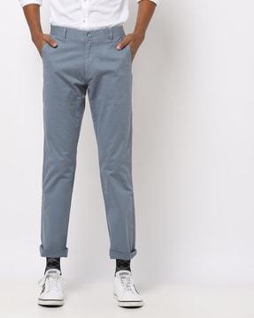 mid-rise slim fit chinos