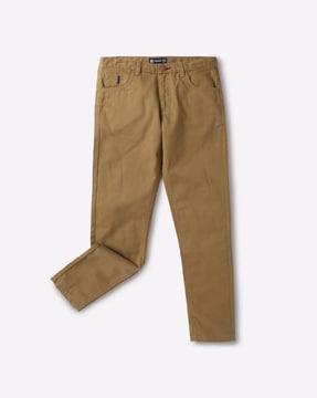 mid-rise slim fit chinos