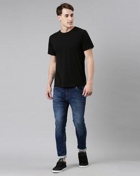 mid rise slim fit jeans