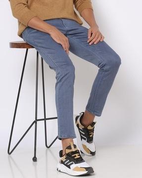 mid-rise slim fit jeans