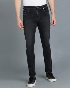 mid-rise slim-fit jeans