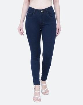 mid-rise slim fit jeans