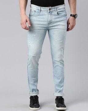 mid-rise slim fit jeans