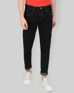 mid-rise slim fit jeans