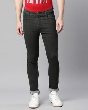 mid-rise slim fit jeans