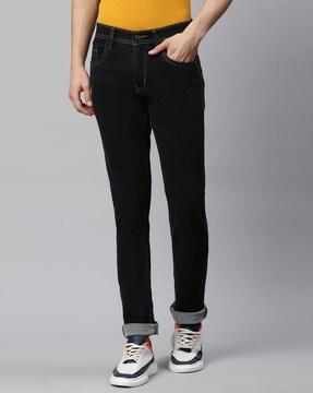 mid-rise slim fit jeans