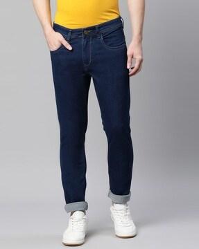 mid-rise slim fit jeans