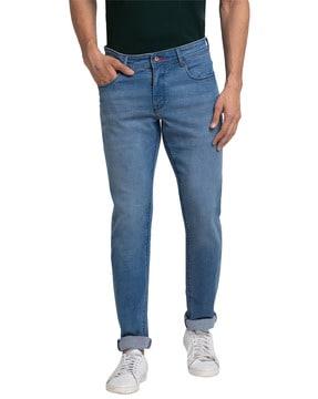 mid-rise slim fit jeans