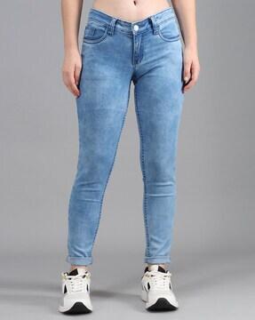 mid-rise slim fit jeans