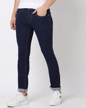 mid-rise slim fit jeans