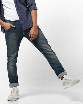 mid-rise slim fit jeans