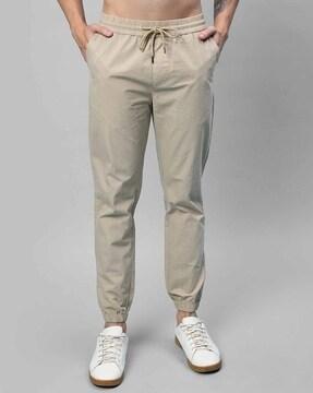 mid-rise slim fit jogger pants