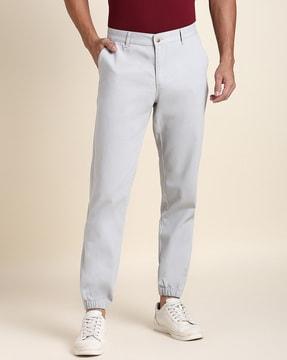 mid-rise slim fit jogger pants