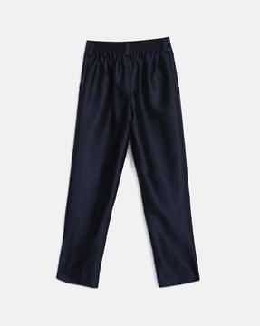 mid-rise slim fit trousers with insert pockets