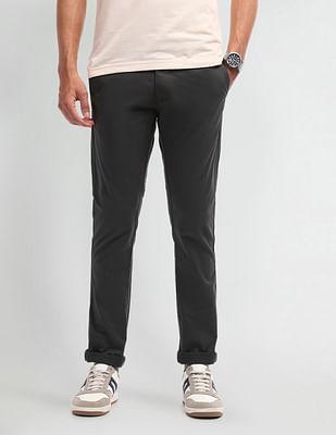 mid rise slim fit trousers