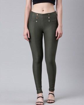 mid rise slim jeggings with elasticated