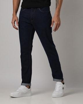 mid-rise slim tapered fit jeans