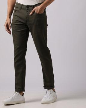 mid-rise slim tapered fit jeans