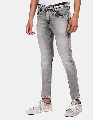 mid rise slim tapered fit jeans