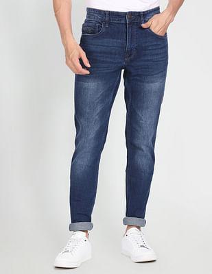 mid rise slim tapered fit jeans