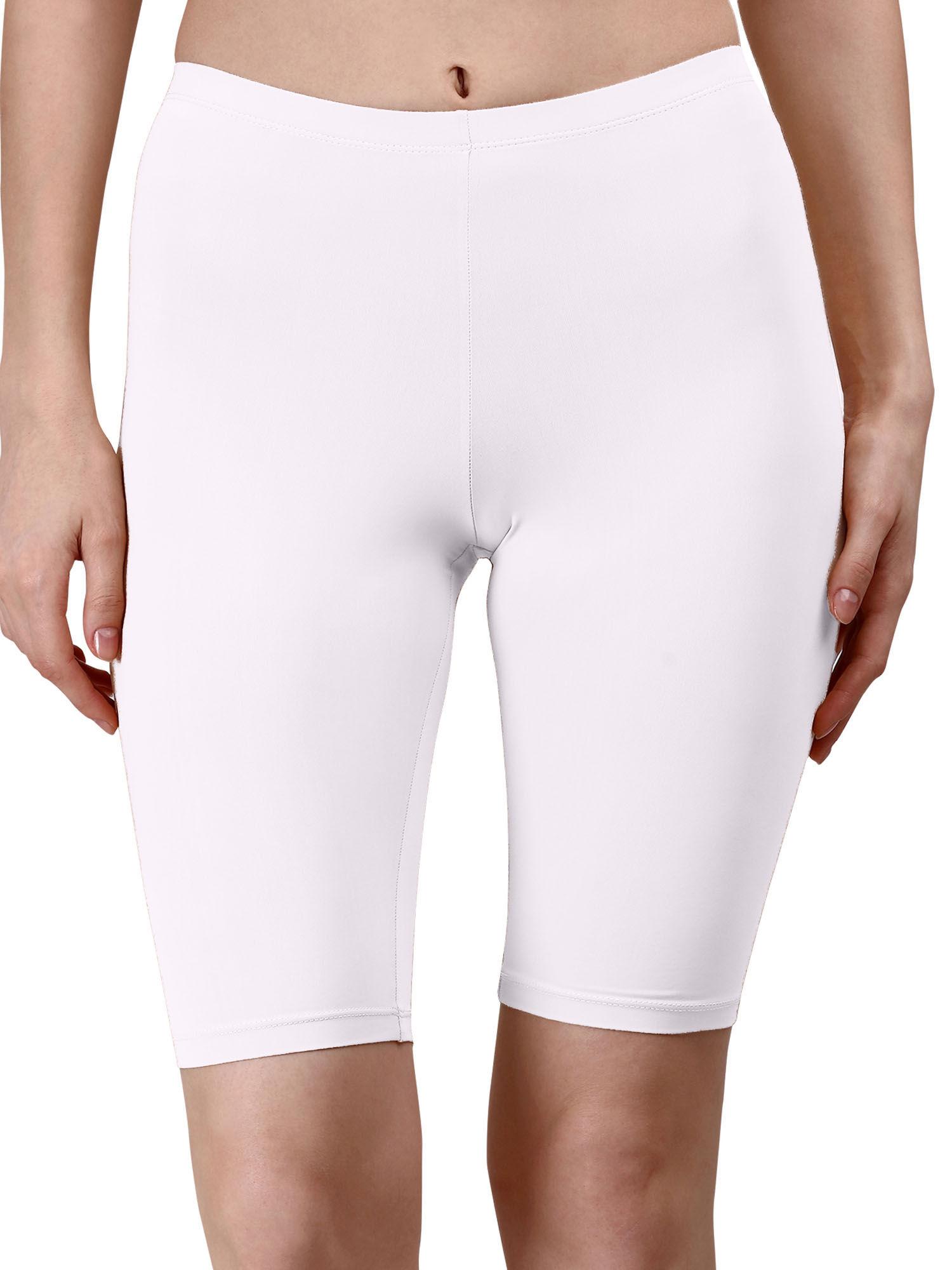 mid rise soft polyamide spandex knee length cycling shorts