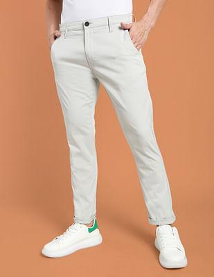 mid rise solid f-lite casual trousers