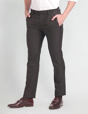 mid rise solid formal trousers
