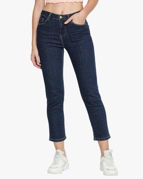 mid-rise staright fit jeans