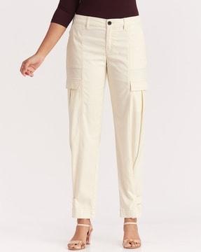 mid-rise straight fit cargo pants