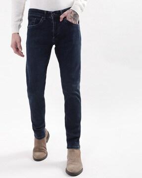 mid-rise straight fit jeans