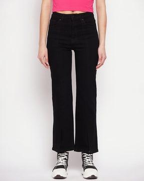 mid-rise straight fit jeans