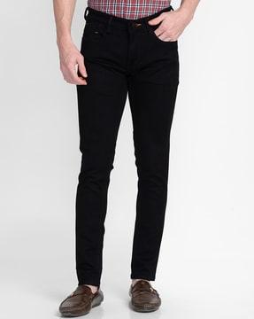 mid-rise straight fit jeans