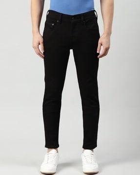 mid rise straight fit jeans