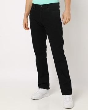 mid-rise straight fit jeans