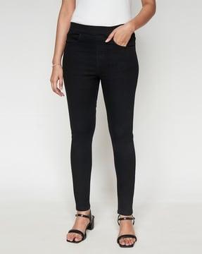 mid-rise straight fit jeggings