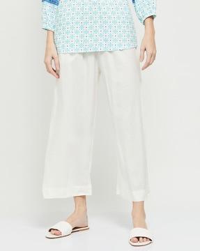 mid rise straight fit palazzos