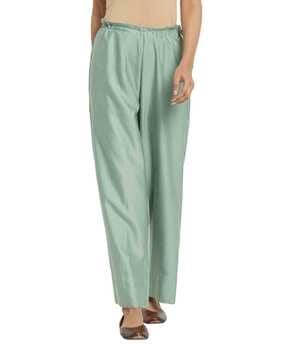 mid-rise straight fit palazzos