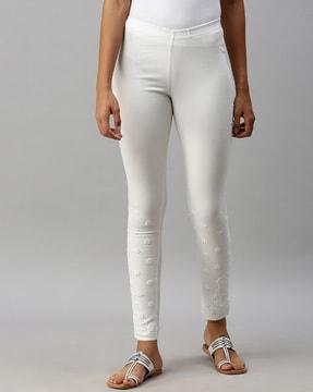 mid-rise straight fit pants
