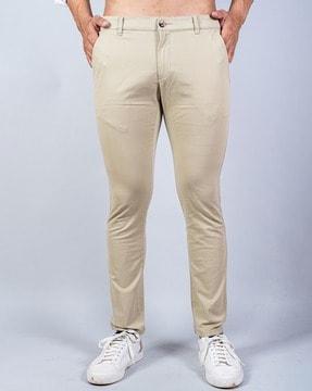 mid rise straight fit pants