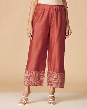 mid-rise straight-fit pants