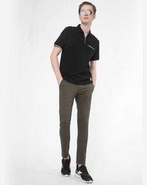 mid rise straight fit pants