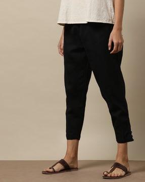 mid-rise straight fit pants