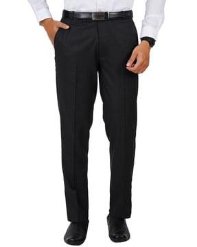 mid-rise straight fit trousers