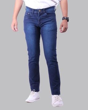 mid-rise straight jeans