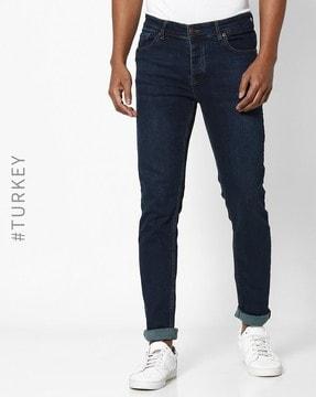 mid-rise straight jeans