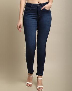 mid-rise straight jeans