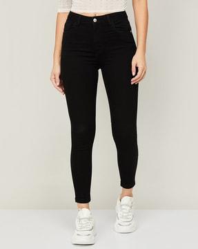 mid-rise straight jeans