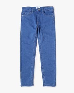 mid-rise straight jeans