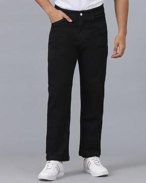 mid-rise straight jeans