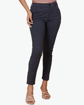 mid-rise stretch trousers